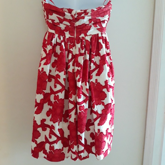 Milly| Floral Applique Strapless Mini Dress - Picture 3 of 8